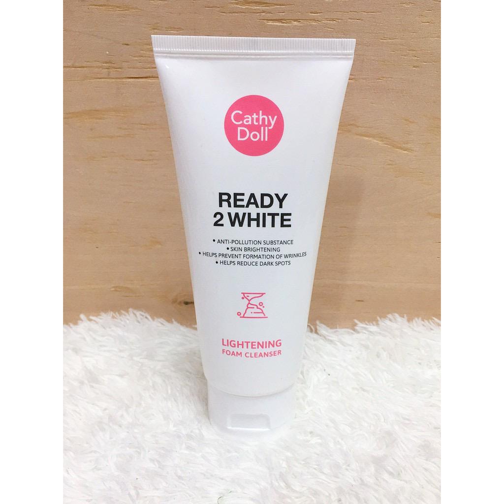 Cathy Doll Ready 2 White 2in1 Bubble Mousse Cleanser 120ml Cleanser Purify Skin Skin Brightening Soft foam clear formula smooth and soft.