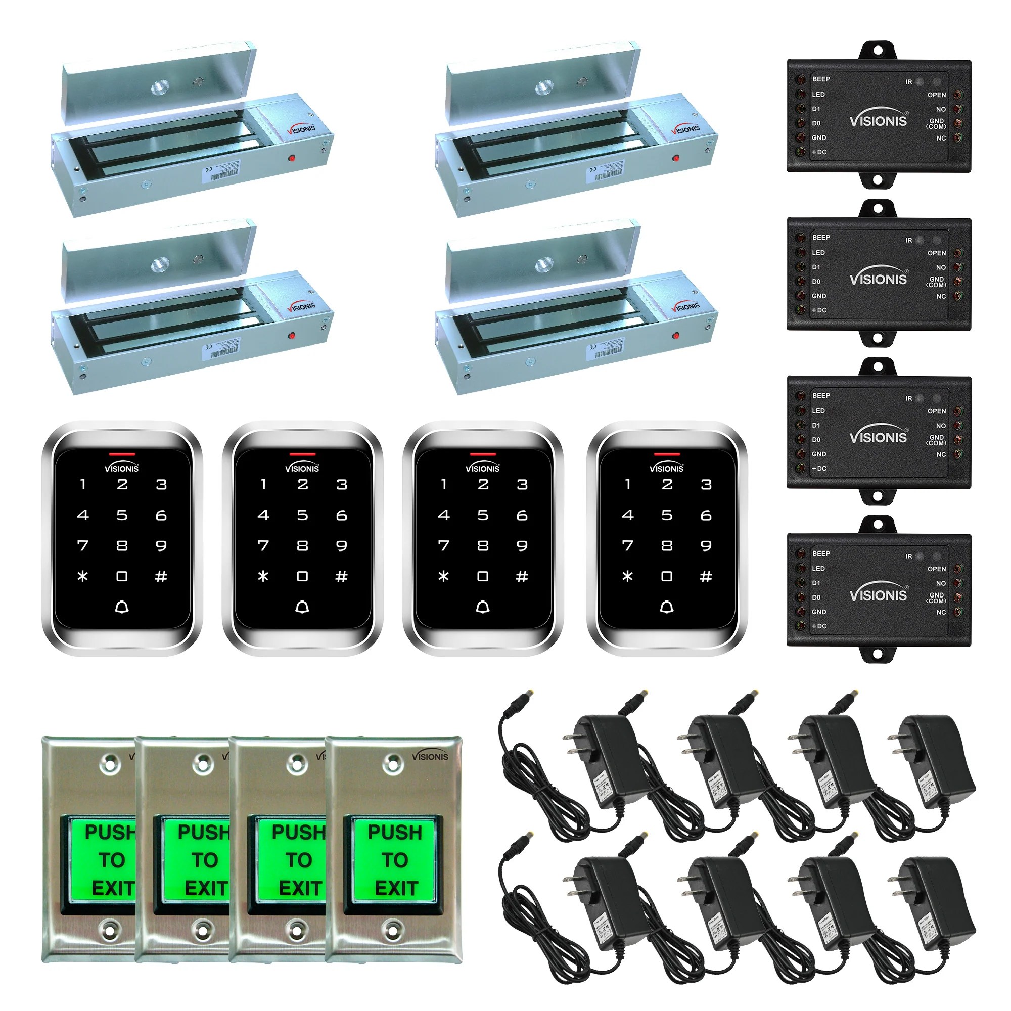 Kit 4 Door Access Control For Outswinging Door Magnetic Locks 1200 Lbs