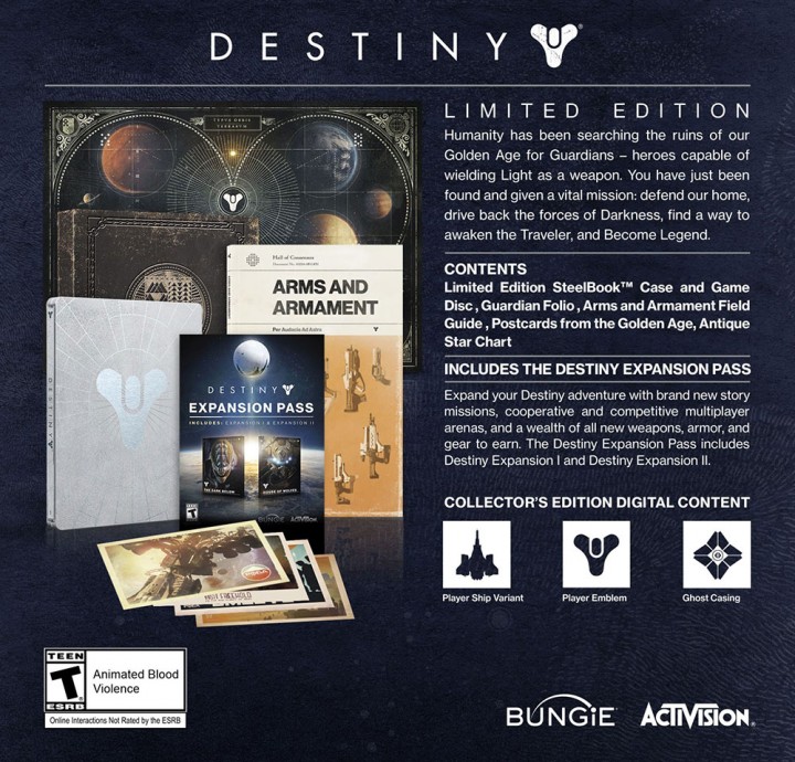 Destiny：3種の豪華な「コレクターズ・エディション」の内容公開、最