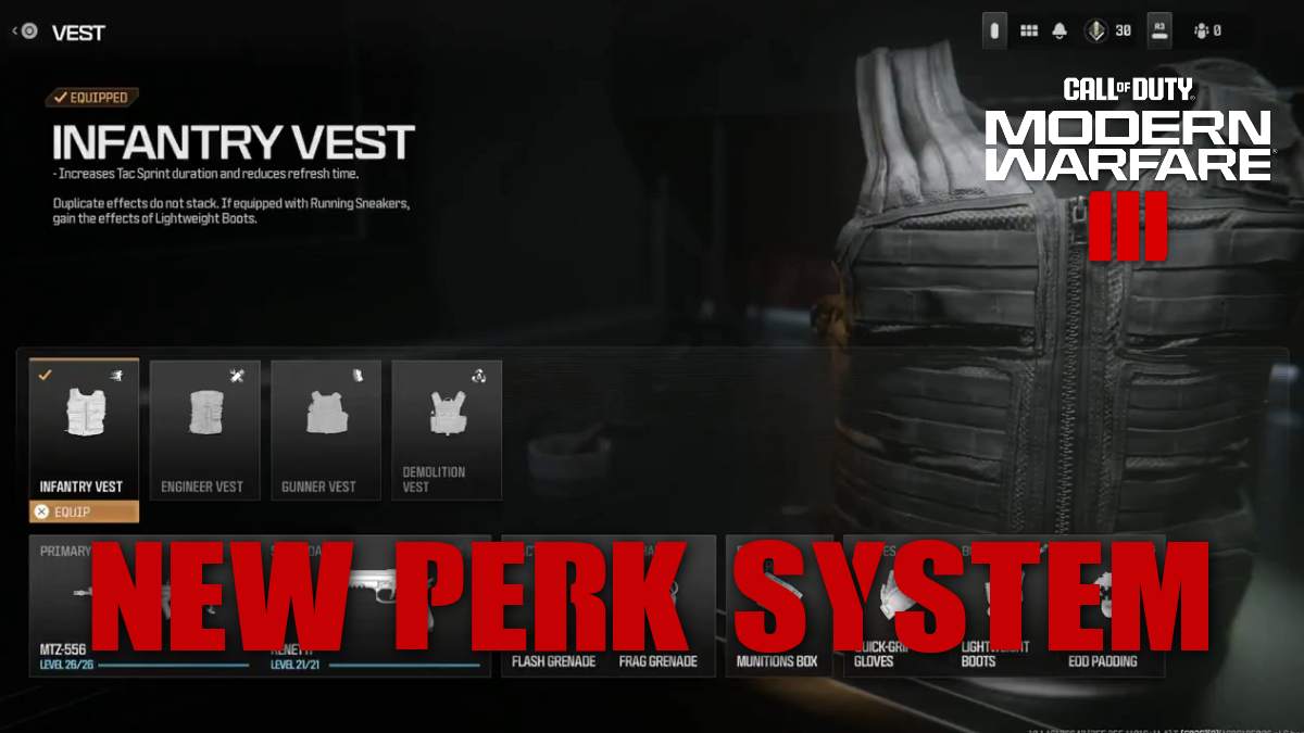 CoD:MW3』PERK 18種まとめ：ベストやグローブなどを組み合わせて装備