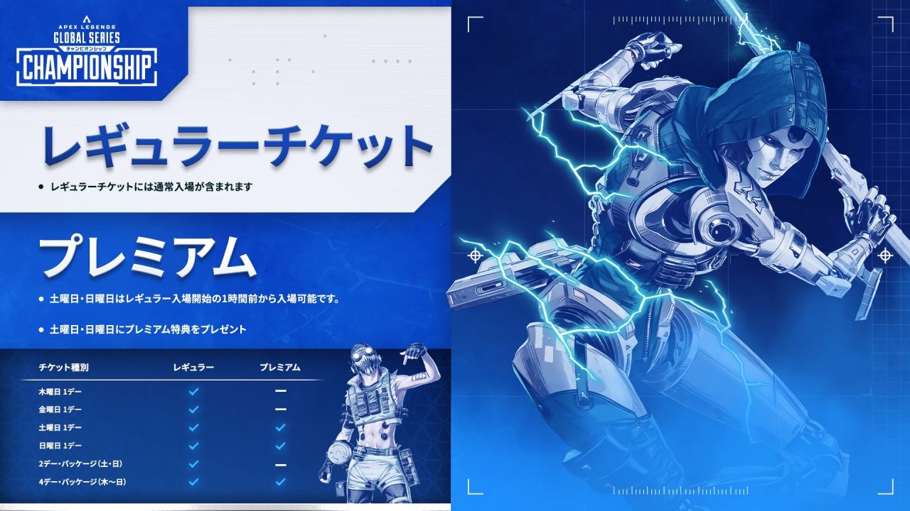 Apex Legends』世界大会ALGS Year 6札幌、4日間通し券が9月13日正午に