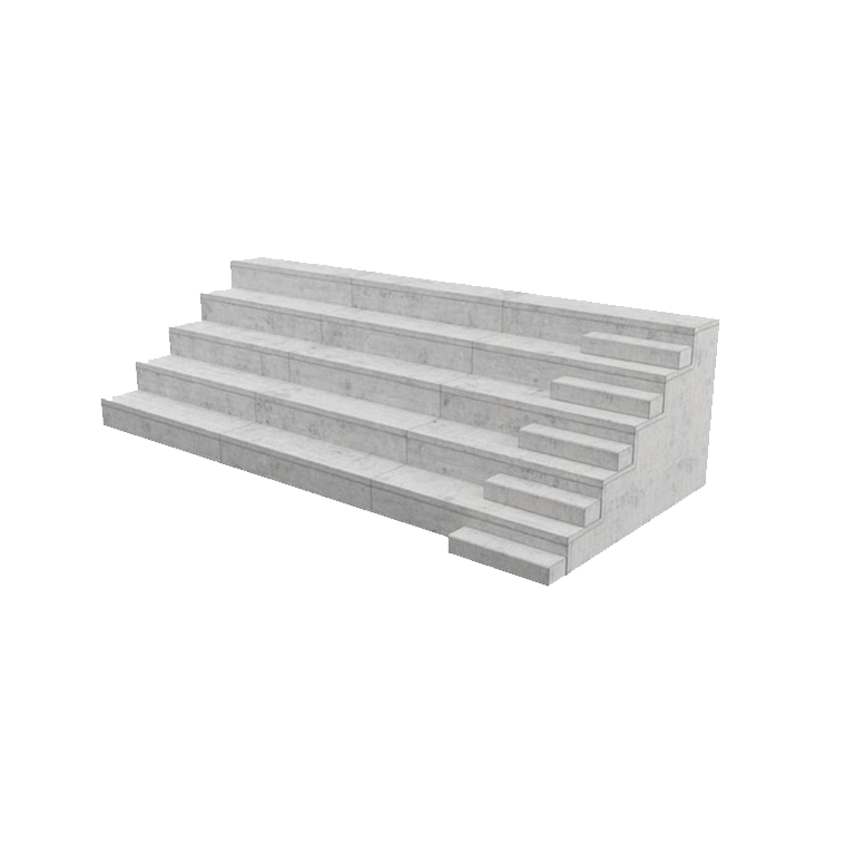 Precast concrete stadium terracing and seating system installed in a modern sports stadium