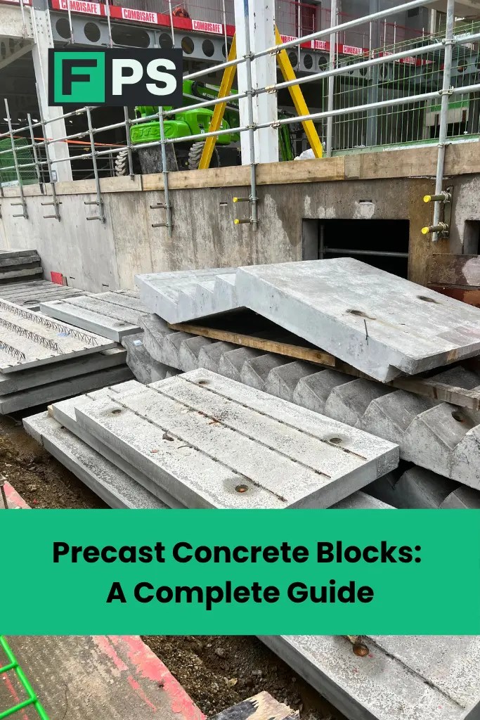 Precast concrete blocks used in modern construction projects.