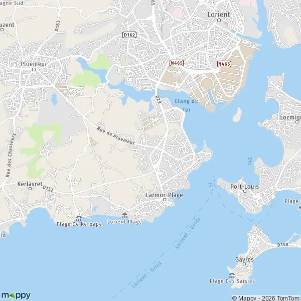 Visualisez directement toutes les plages de lorient bretagne sud sur une carte. Plan Larmor Plage Carte De Larmor Plage 56260 Et Infos Pratiques