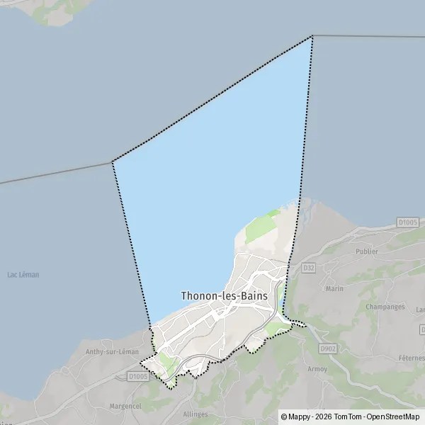 Rer A Plan Zone - Plan Thonon-les-Bains : carte de Thonon-les-Bains (74200