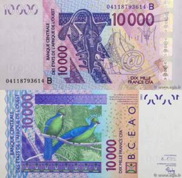 Tausche xof zu eur zum echten wechselkurs. 10,000 Francs - États de l'Afrique de l'Ouest - Numista