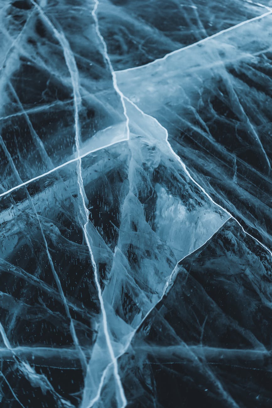 abstract background of frozen river with rough surface