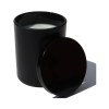 Pahar din sticla cu capac, negru, 200ml, recipient pentru lumanari.