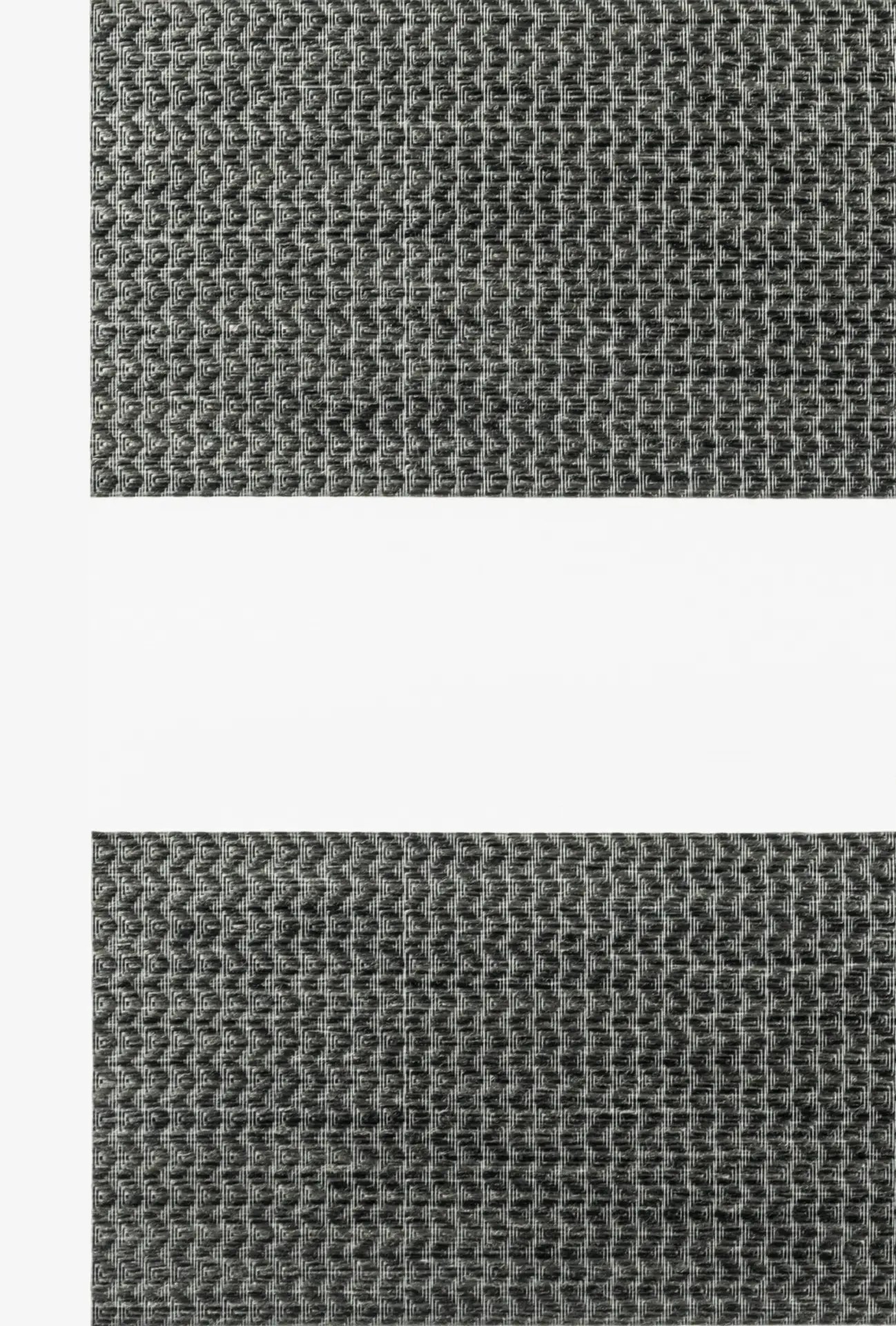 Gun Metal Twinlight fabric with deep charcoal textured bands and sheer stripes.