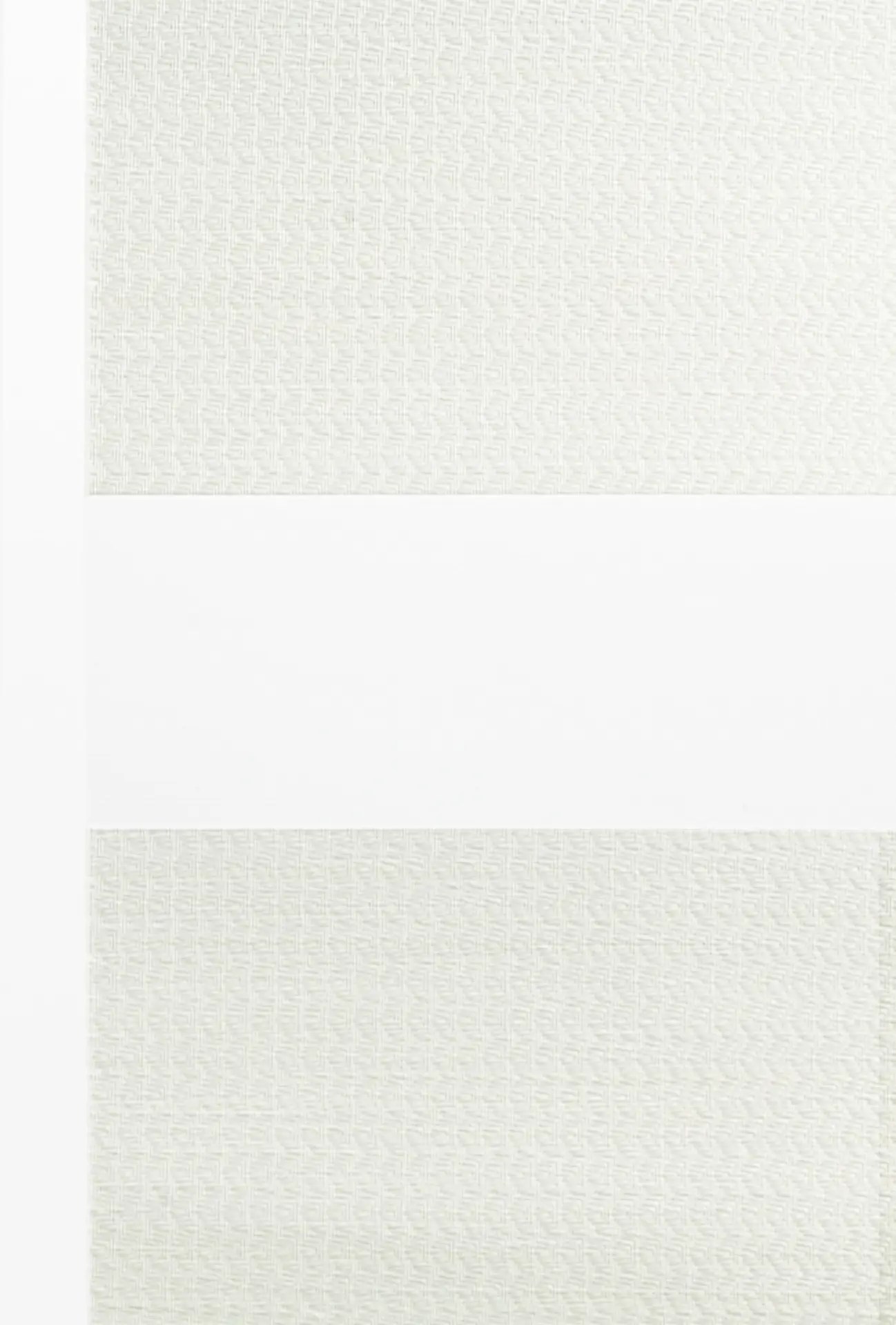 Ivory Twinlight fabric with soft off-white textured bands and sheer stripes.