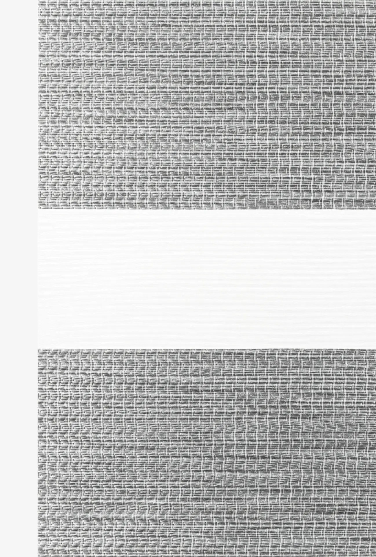 Natural Grey Twinlight fabric with medium grey textured bands and sheer stripes.
