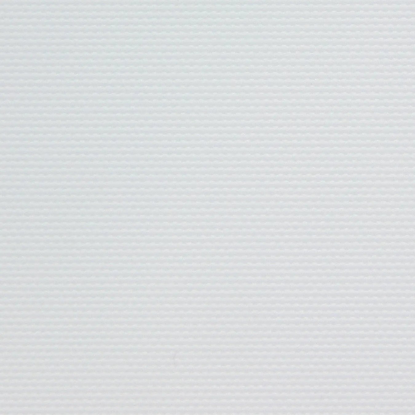 Alt text: White blackout fabric with subtle textured horizontal weave.