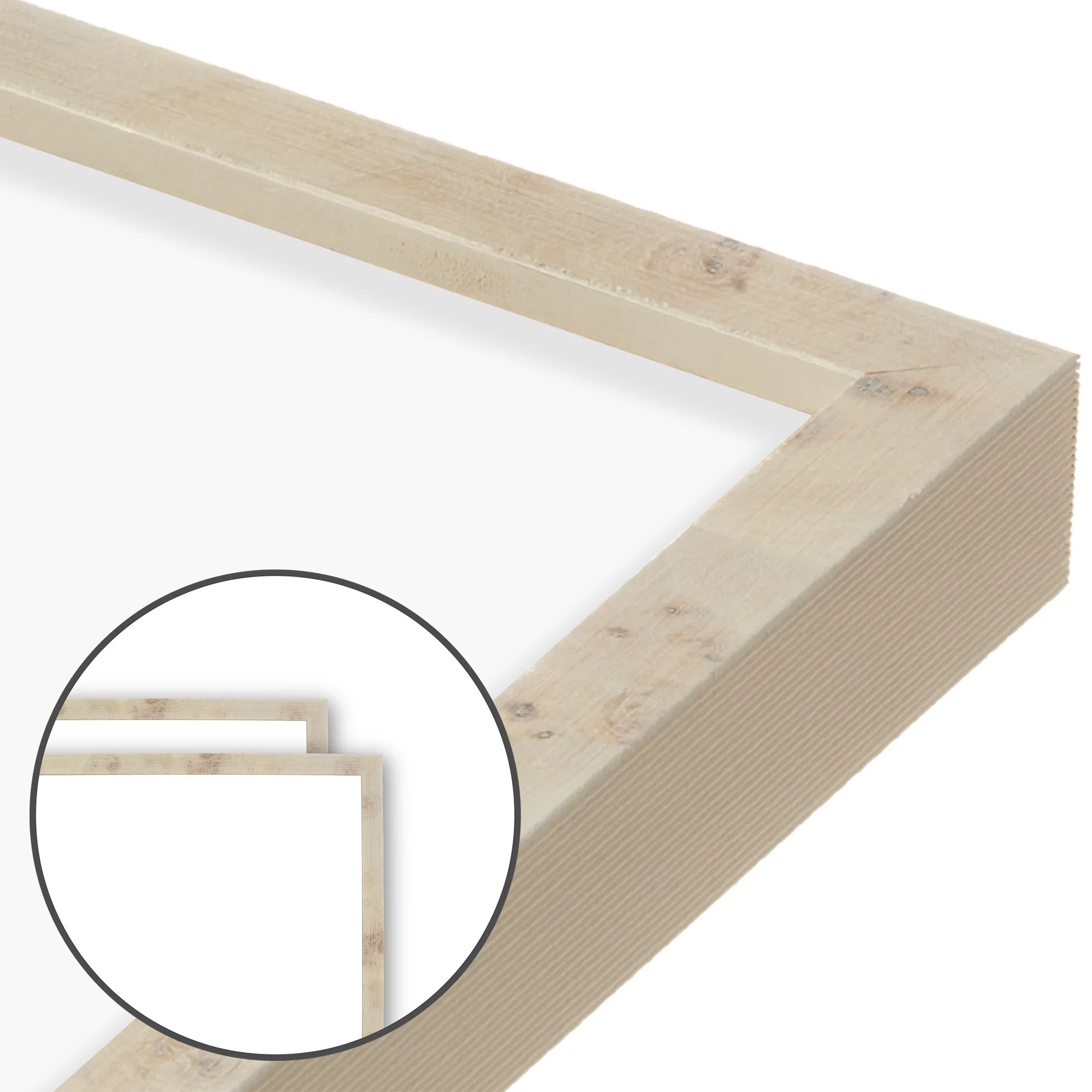 White Burlwood Narrow Width Wall Frame Set Of 2 Frametolia