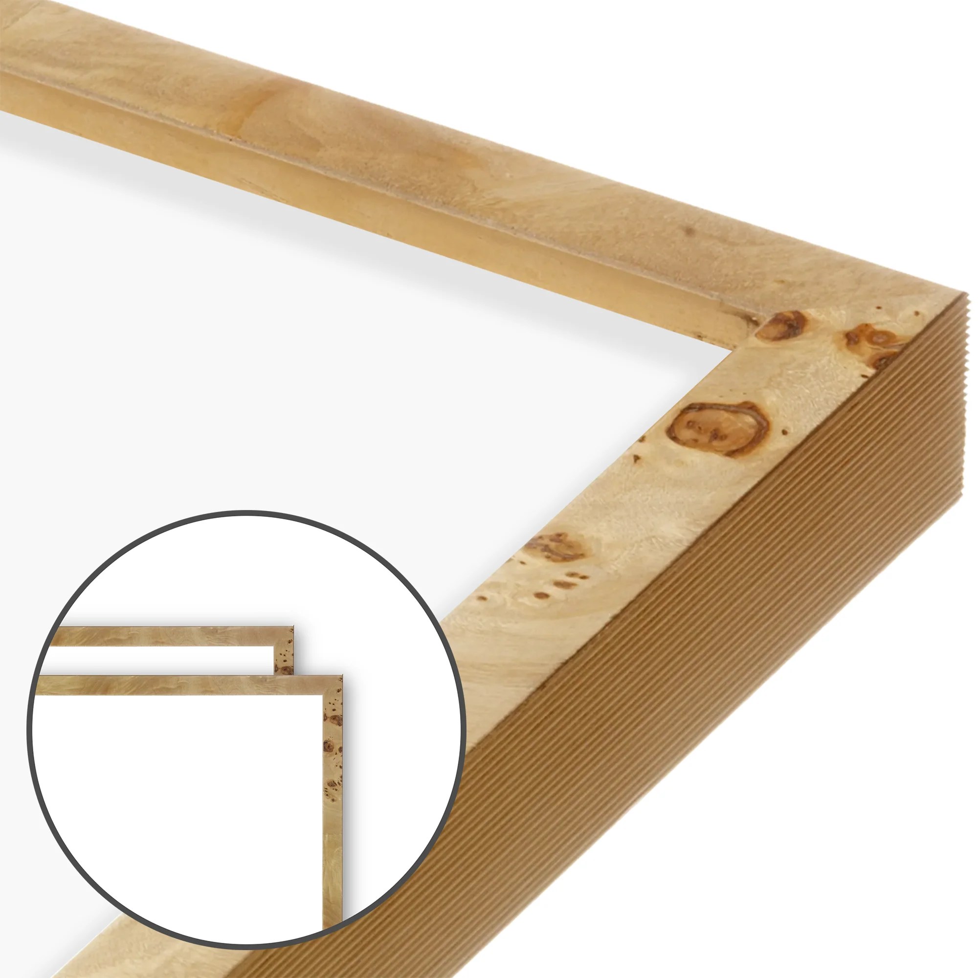 Natural Burlwood Narrow Width Wall Frame Set Of 2 Frametolia