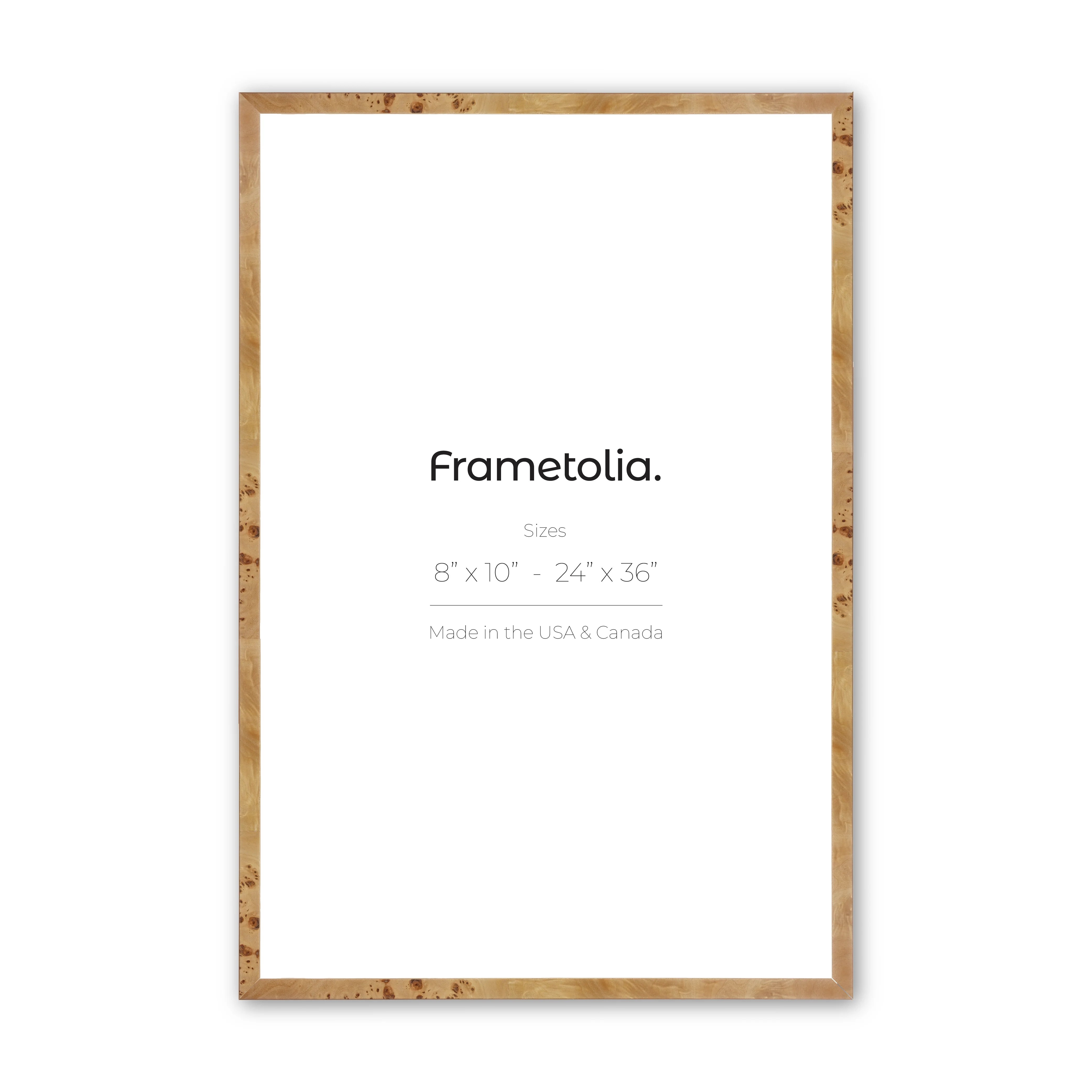 Natural Burlwood Narrow Width Wall Frame Frametolia