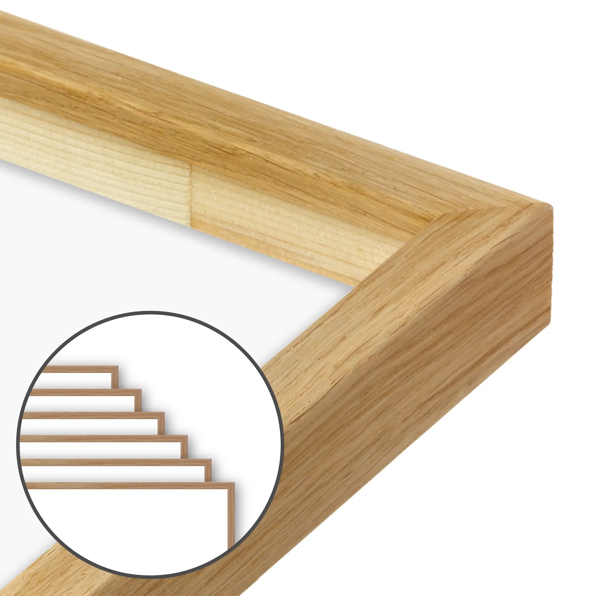 Natural Oak Narrow Width Wall Frame Set Of 6 Frametolia