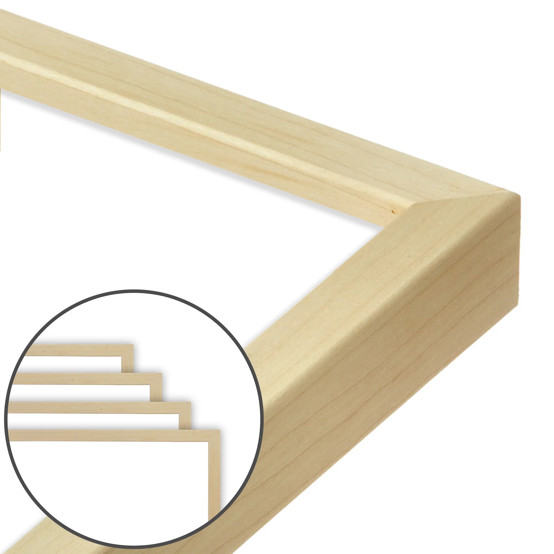 White Maple Narrow Width Wall Frame Set Of 4 Frametolia
