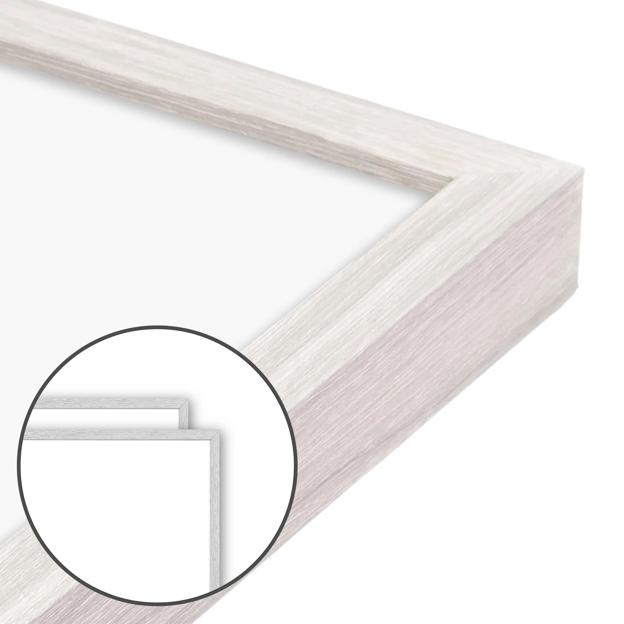 Opaque White Narrow Width Wall Frame Set Of 2 Frametolia