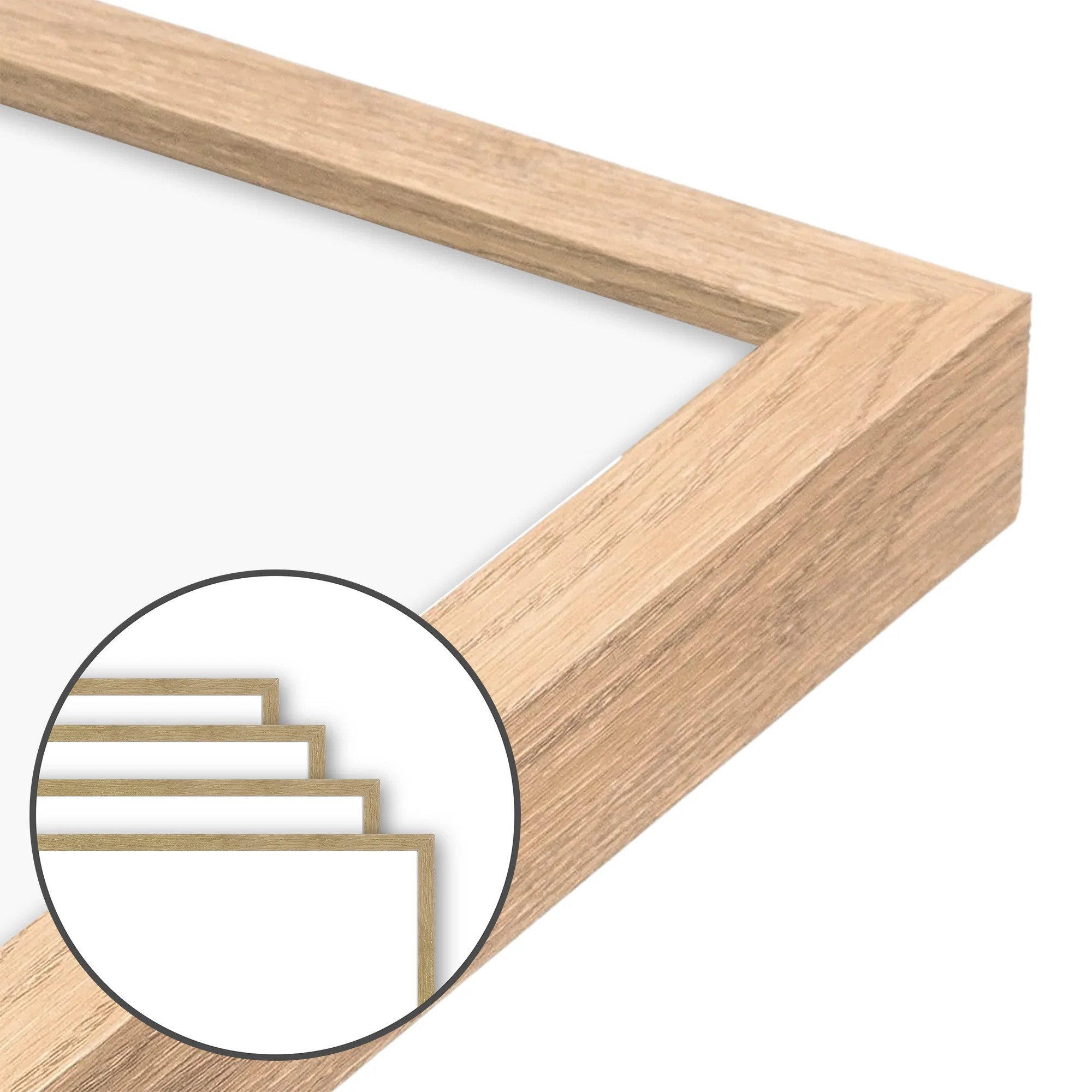 Natural Narrow Width Wall Frame Set Of 4 Frametolia