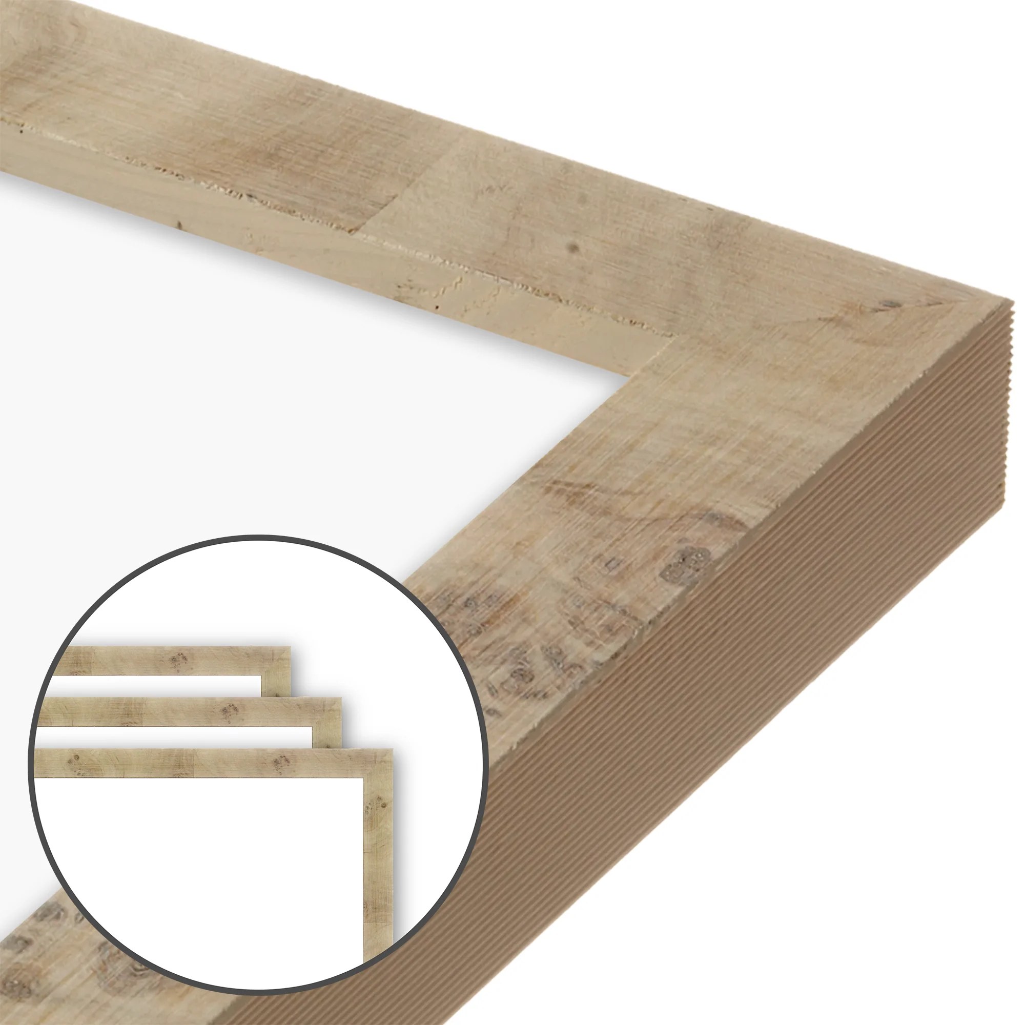 White Burlwood Medium Width Wall Frame Set Of 3 Frametolia