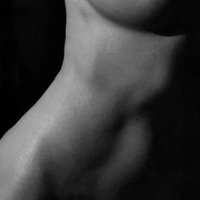 Black and white close-up of skin contours