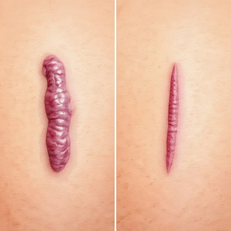 Keloid vs Hypertrophic scar image