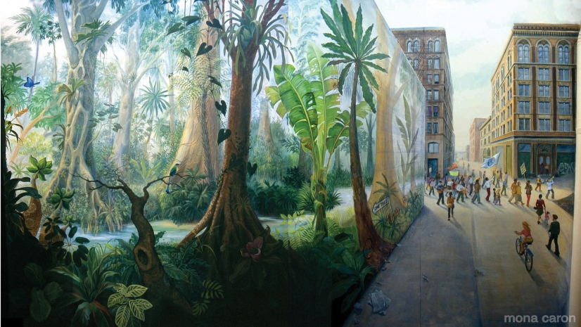 Murale Stream of Life, di Mona Caron