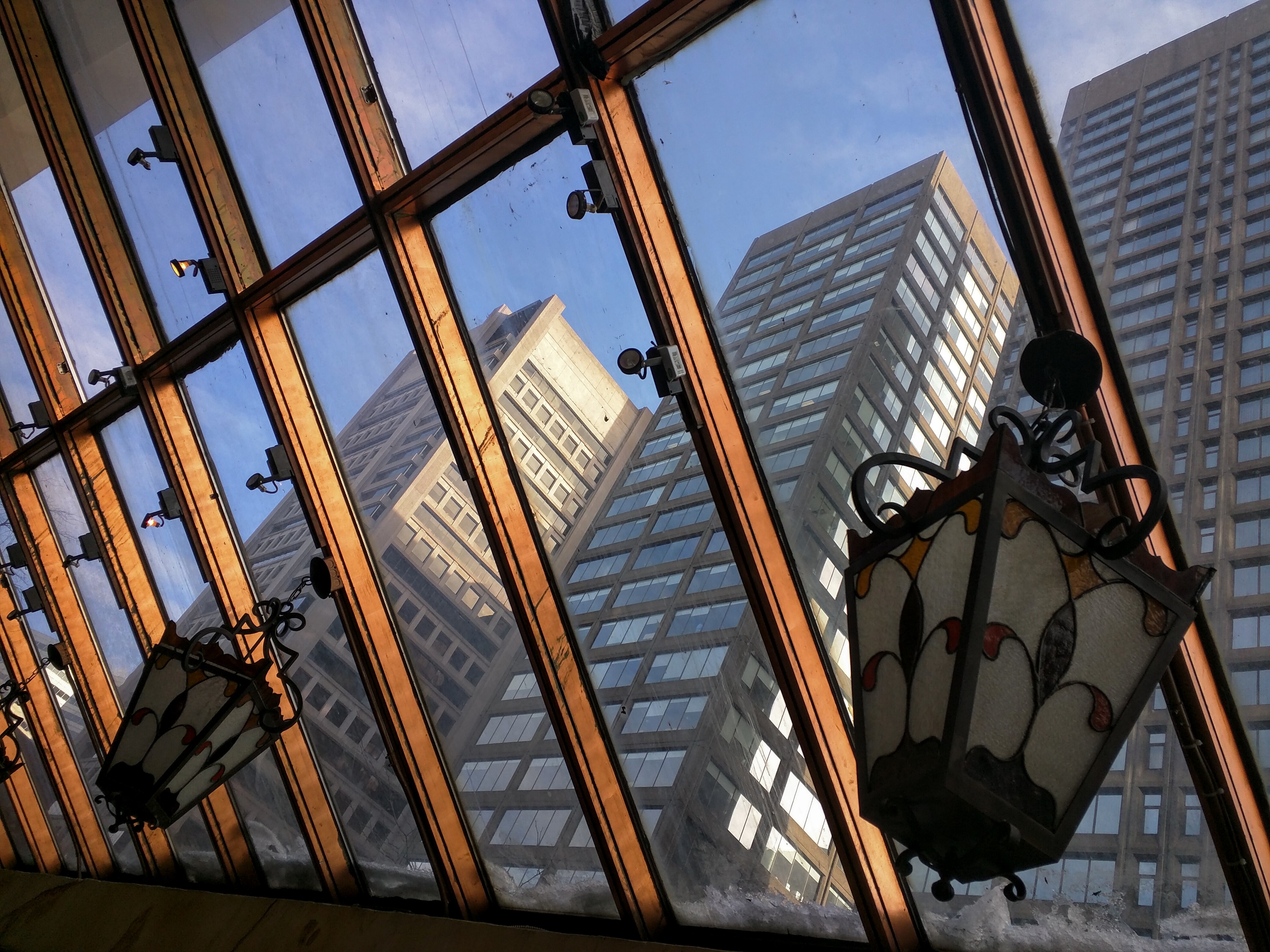 Prendere un caffe' downtown Montreal, regione del Quebec, Canada