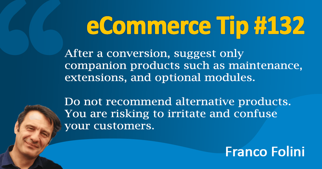 eCommerce: Recommend different products before and after a purchase!