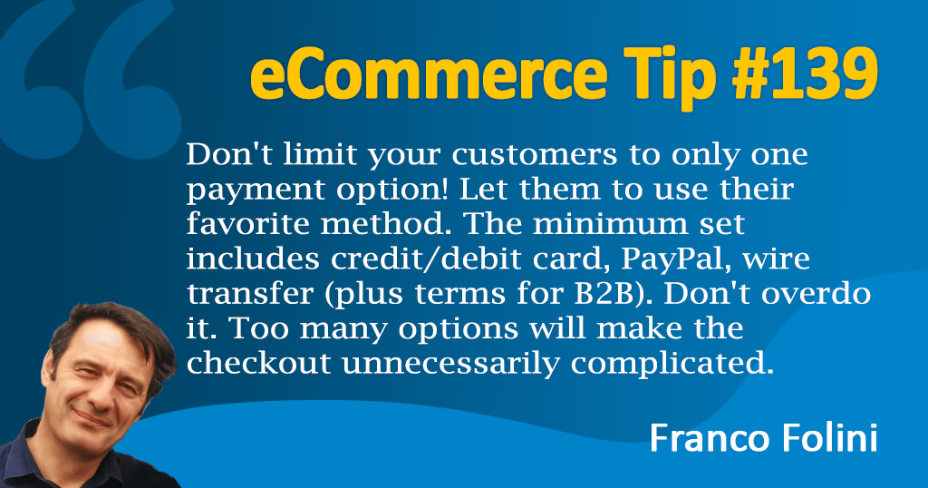 eCommerce :Let your customers use their favorite payment method!