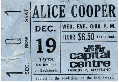 Ticket prices the year I opened for Alice Cooper