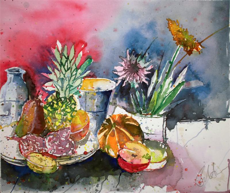 Ein Stillleben Mit Blumen Malen