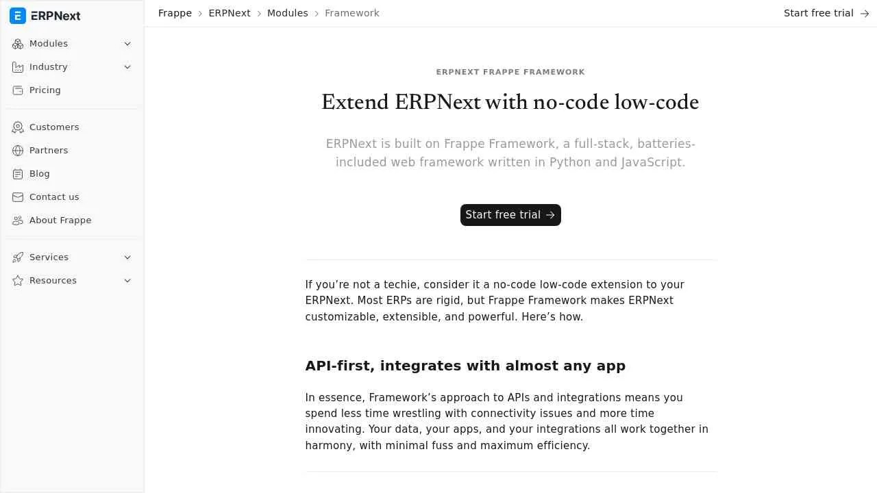 Powered By No Code Low Code Frappe Framework Erpnext