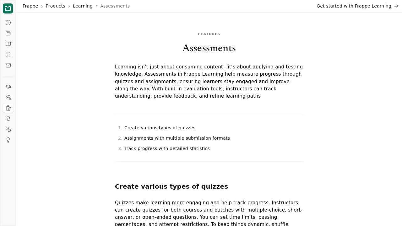 Assessments Frappe Learning