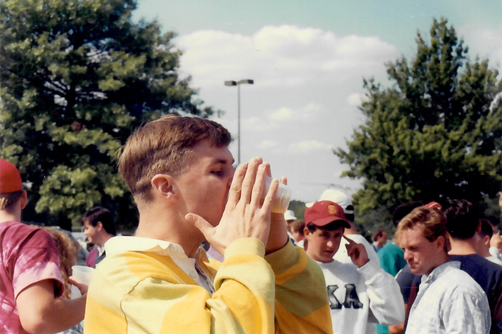 Shawn Collins using a weird two hand chug method