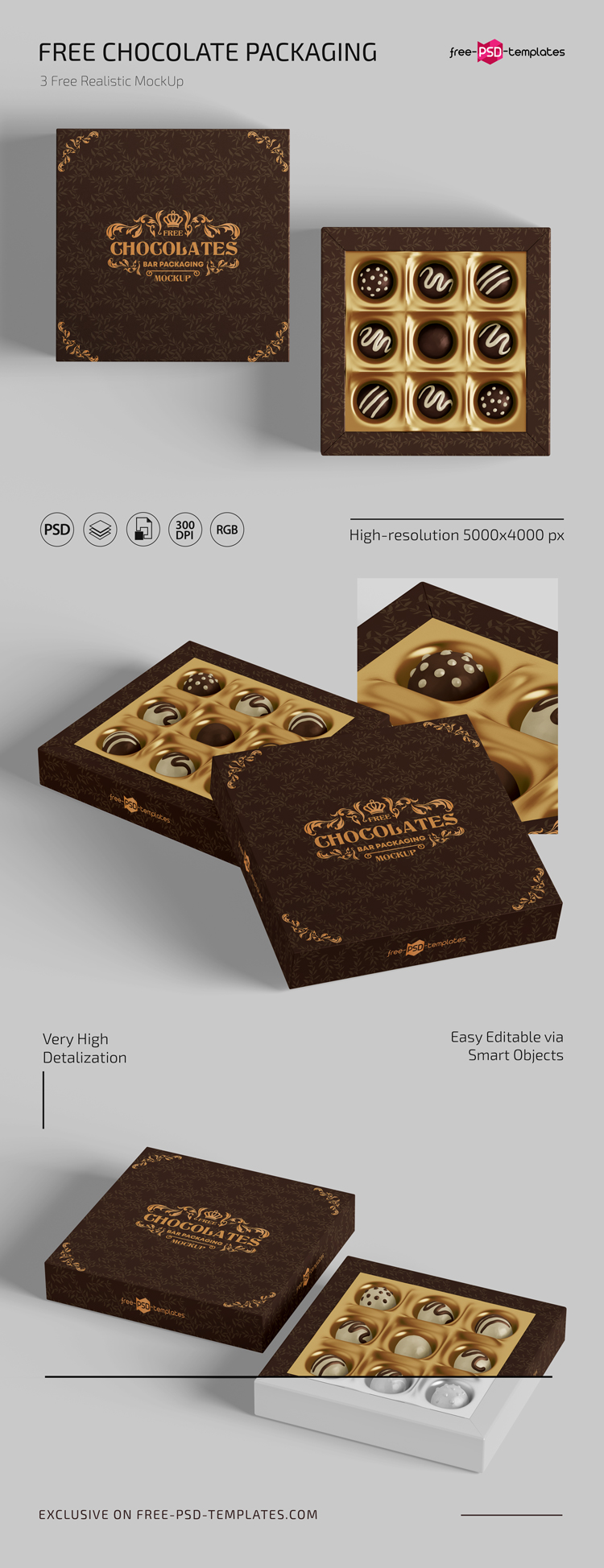 These necessary kits provide tools for painting, drawing and editing photographs with the use of a computer. Free Chocolate Packaging Mockups In Psd Free Psd Templates