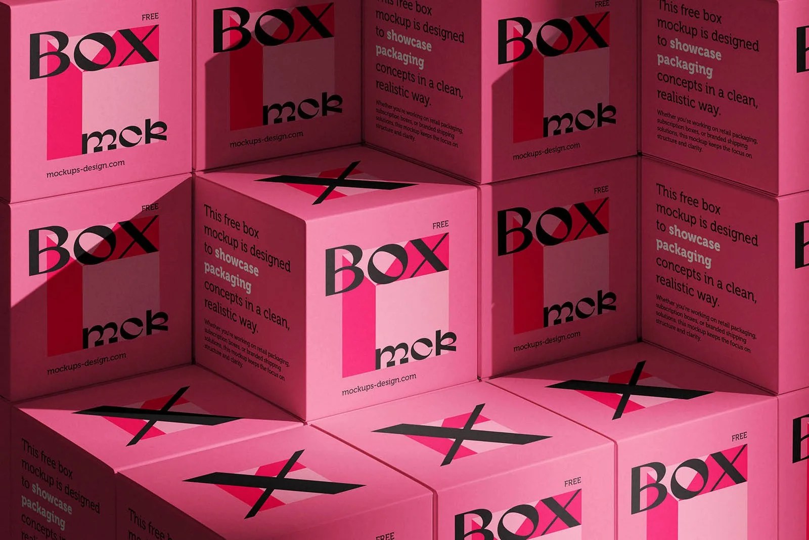 Clean Stacked Box Mockup by Mockups Design