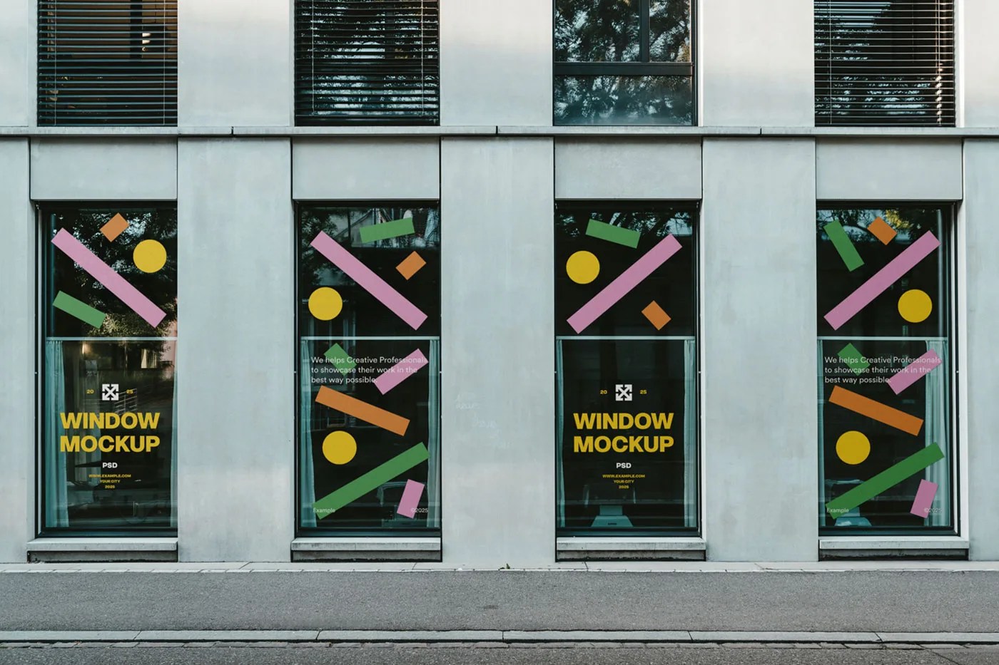 Four Front View Window Mockups by Mr.Mockups