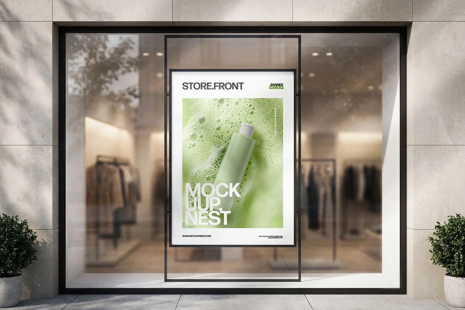 Storefront Window Poster Mockup by Mockupnest