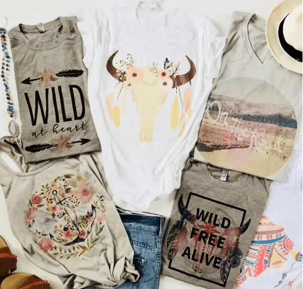 Boho graphic tees