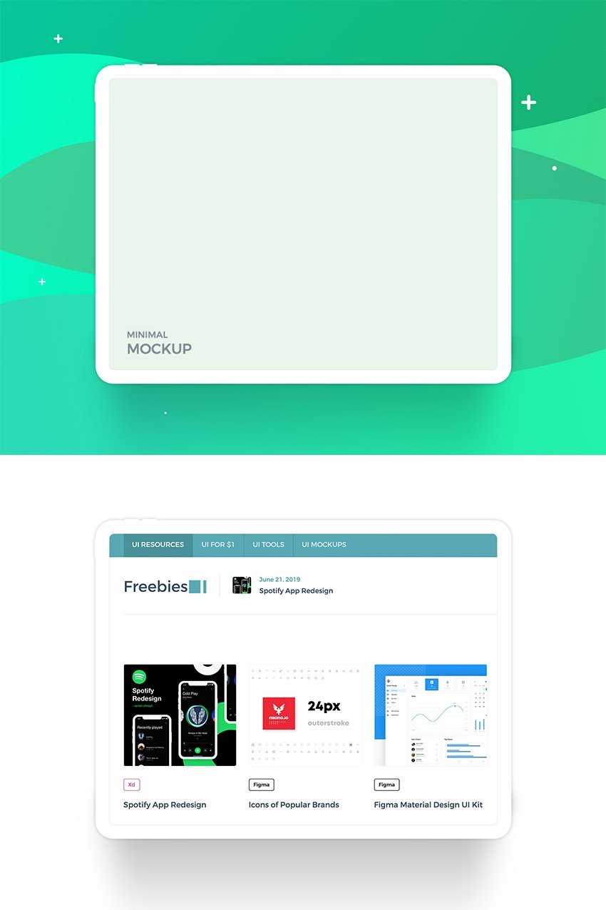 This free ipad pro mockup psd presents the front view of both the 11 inch and 12.9 inch ipad pro devices with the 2nd generation apple pencil. Ipad Pro Minimal Mockup Free Psd Sketch Xd Invision Freebiesui