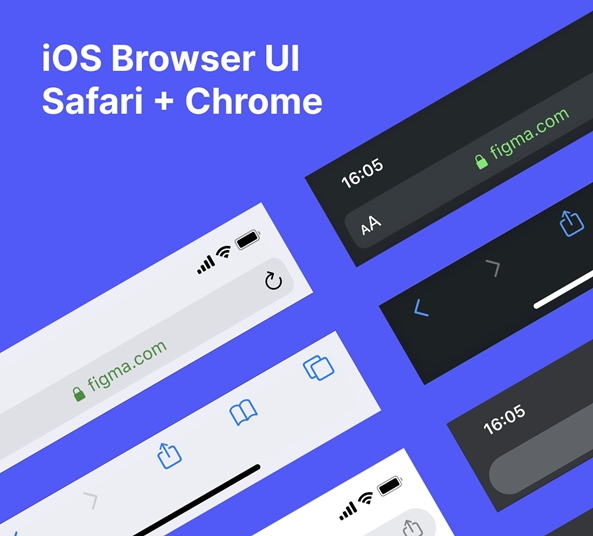 Present your website in beautiful browsers. Ios Browser Ui Kit For Safari And Chrome Figma Freebie Freebiesui