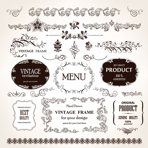 Set of Vintage design elements