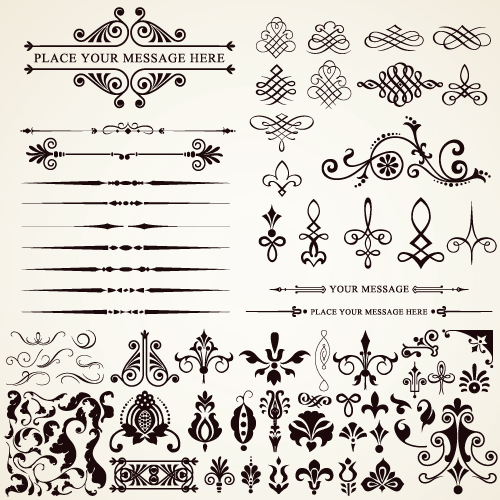 Ornaments elements vector bord