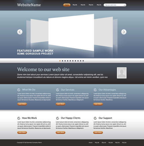Simple Business Website Template Vector Free Download