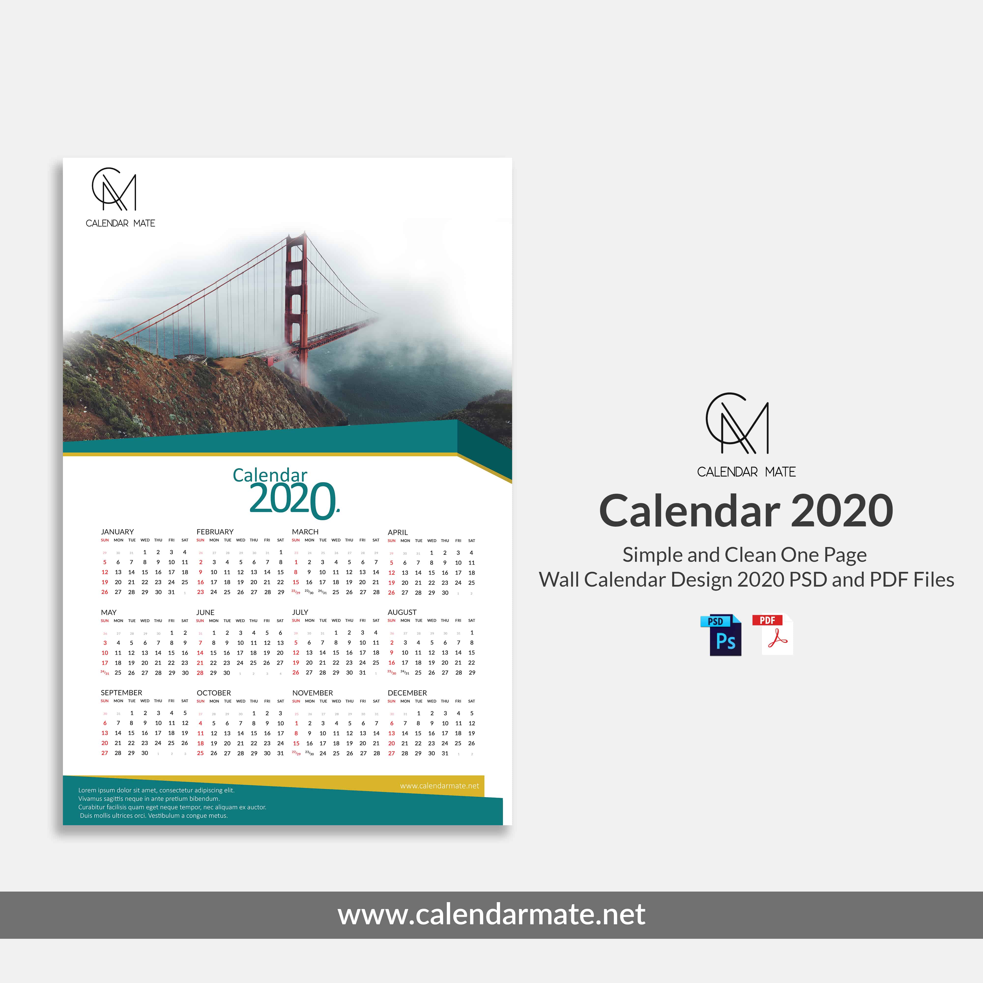 Download 10 Template Kalender 2020 Psd Cdr Dan Eps Dyp Im