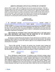 Guarantees reduce the risk taken by local banks when they allocate a loan. Free Arizona Power of Attorney Forms | PDF