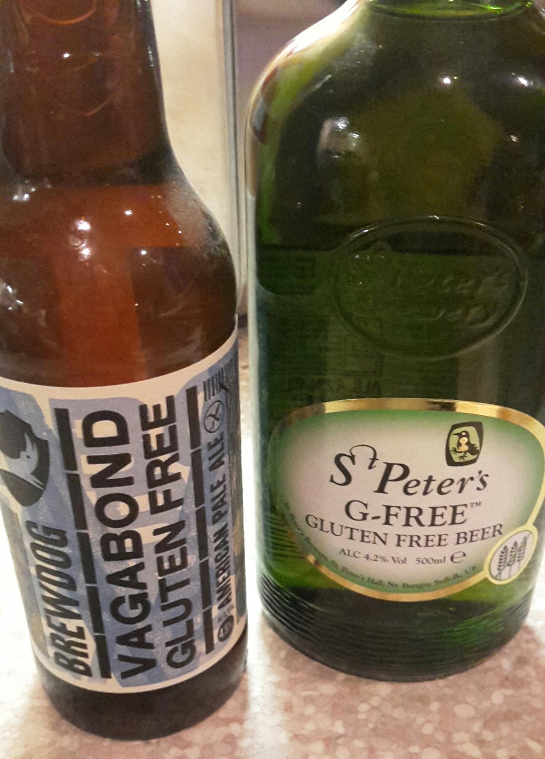 Bottled gluten free beer from Brewdog and St Peter's
