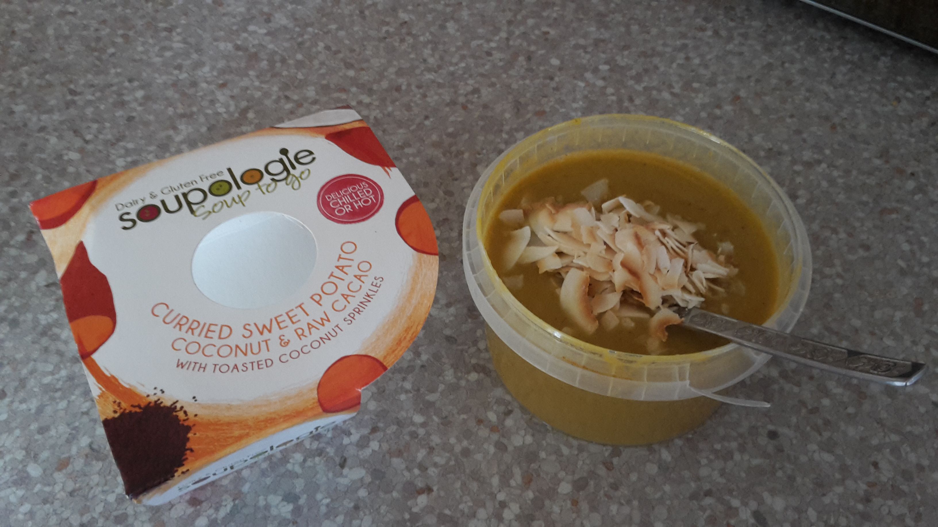 Soupologie Curried Sweet Potato, Coconut and Raw Cacao soup