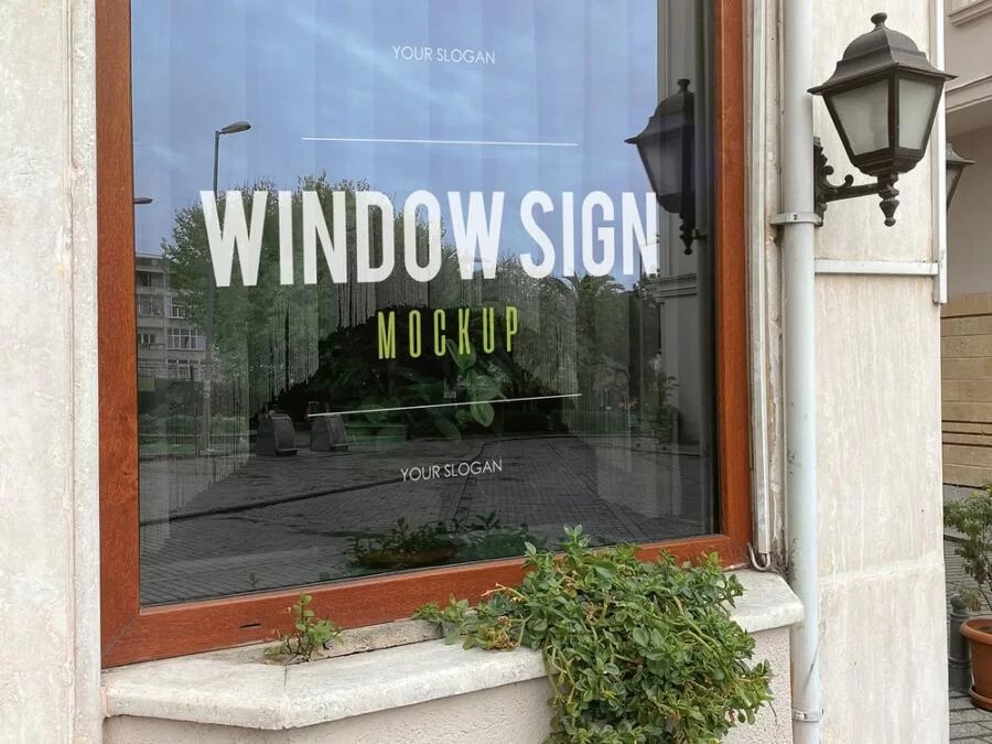 25+ best free business card mockup psd designs (2018). 2 Free Restaurant Window Sign Mockup Freemockup Net